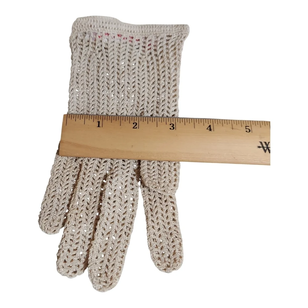 Gorgeous Handmade in France Lacy Crocheted Gloves